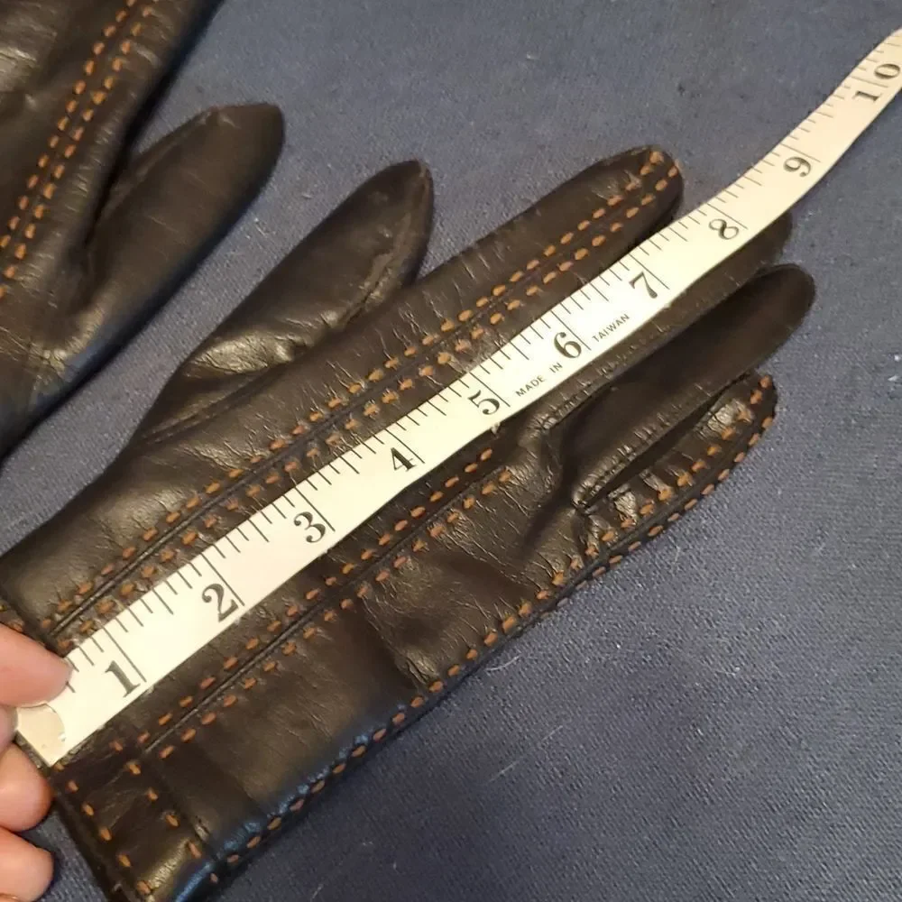 Vintage faux leather vinyl driving gloves 100% vegan‎